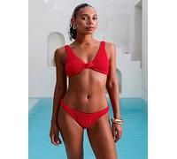 Moda Minx Scrunch Fixed Brazilian Bottom - Red, Red, Size Xl, Women Red
