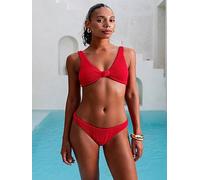 Moda Minx Scrunch Knot Bikini Top - Red, Red, Size Xl, Women Red