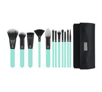 MODA Pro Full Face 13PC Makeup Brush Set with Travel Pouch (Aqua)