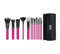 MODA Pro Full Face 13PC Makeup Brush Set with Travel Pouch (Pink)