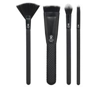 Moda Pro Iconic Glow Makeup Brushes Set, Black, 4 Piece
