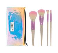 Moda Royal & Langnickel Full Size Ice Cream 5pc Full Face Makeup Brush Kit with Pouch Includes, Powder, Complexion, Angle Blender, and Detail Brushes, Strawberry Vanilla