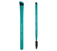 MODA Royal & Langnickel Travel Size EZGlam Duo Beautiful Brows 2pc Makeup Brush Set Includes -Angle Shader and Duo Angle & Lash Brushes, Teal