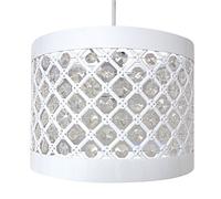 Moda Sparkly Ceiling Pendant Light Shade Fitting, Metal, White