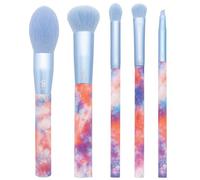 MODA Tie Dye, 5pc Full Face Makeup Brush Set, Includes - Blush, Complexion, Shadow, Crease, & Liner Brushes, Dreamy Blue