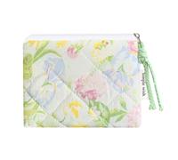Modacarry Cotton Quilted Floral Coin Purse Digital Camera Pouch with Cute Prints Zipper for Women Girls (GREEN YELLOW)