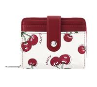Modacarry Cute Fruit Prints Wallet Blueberry Strawberry Cherry Grape Blackberry Wallet with Credit Card Slot Zipper Coin Pocket for Women Girls, CHERRY, Minimalist