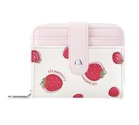 Modacarry Cute Fruit Prints Wallet Blueberry Strawberry Cherry Grape Blackberry Wallet with Credit Card Slot Zipper Coin Pocket for Women Girls, STRAWBERRY