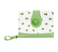 Modacarry Cute Print Wallet Blueberry Strawberry Cherry Wallet with Credit Card Holder Zipper Coin Purse for Women Girls, KIWI, Minimalist