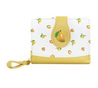 Modacarry Cute Print Wallet Blueberry Strawberry Cherry Wallet with Credit Card Holder Zipper Coin Purse for Women Girls, MANGO, Minimalist