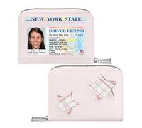 Modacarry Cute Small Accordion Zipper Card Case Holder with ID Window for Women Girls, PINK, Coquette