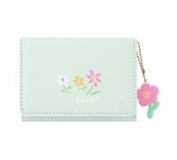 Modacarry Small Wallet Floral Print & Flower Pendant Wallet for Girls Cute Wallet ID Credit Card Holder for Women, GREEN, Minimalist