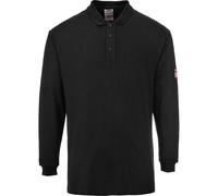 Modaflame Mens Flame Resistant Antistatic Long Sleeve Polo Shirt Black 4XL