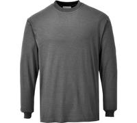 Portwest FR11GRRM FR Anti-Static Long Sleeve T-Shirt, Medium, Grey