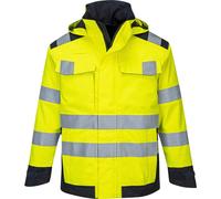 Portwest MV70 Waterproof Modaflame Rain Multi Norm Arc Jacket Yellow/Navy, XX-Large