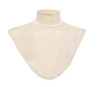 Modal Turtleneck Fake Collar Detachable Half Blouse Pullover Dickey Faux Collar, Beige, Medium