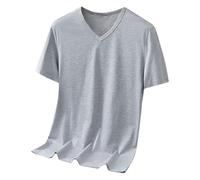 Modal V-Neck T-Shirts for Men UK Sale Clearance, Solid Thin Short Sleeve Shirt, Leisure Simple Shirt in Plain Design, Loose Gym Sports Basic Tee, Lightweight Comfy Summer Top for Everyday Wear