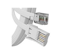 modaleo BT Phone Telephone Cable black Landline ADSL Modem UK Cord Home & Office Fax Modem 1M 3M 5M 10M 15M Plug RJ11 Broadband 6P2C 2-Pin (5M WHITE)