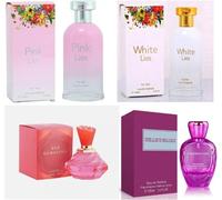 Modaleo Collections - 4 Pack Pink Lies, White Liesv, Pink Gemstone, Chandelier Parfum for Womens Perfume Eau De Spry