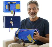 Modaliv 2-in-1 Sensory Fidget Blanket & Hand Muff for Dementia & Alzheimer's - Tactile Activity Mat for Anxiety Relief, Restlessness & Busy Hands, Sensory Engagement Aid for Elderly Adults, Blue