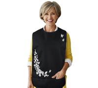 Modaliv Adult Bib for Women - Embroidered Waterproof Clothing Protector with Crumb Catcher - Reusable & Machine Washable Bib for Elderly, Seniors and Disabled (Flowers and Butterflies)