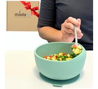Modaliv Adult Size Silicone Scooper Bowl Suction Base - Food Grade Silicone Suction Bowl for Adults - Dishwasher and Microwave Safe & Quality Adaptive Equipment - Gift for Women and Men (Sage Green)
