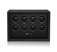 MODALO Automatic Watch Winder for 8 Watches, with Solid Wooden Box, LED Illumination - German Development and Manufacture, Black, German