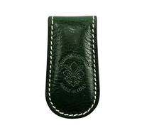 modamoda de GK01 Leather Money Clip, Magnetic Money Clip, Classic Colours, Handmade in Italy, Genuine Leather with Embossing, 7.5 x 4 x 1 cm, dark green, XS, Classic