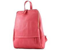 modamoda de - ital. Leather Backpack Ladies Backpack Rucksack Bag Citybag Leather T138, Colour:Bubble Gum