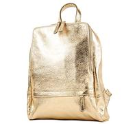 modamoda de - ital. Leather Backpack Ladies Backpack Rucksack Bag Citybag Leather T138, Colour:gold