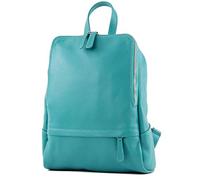 modamoda de - ital. Leather Backpack Ladies Backpack Rucksack Bag Citybag Leather T138, Colour:turquoise Blue