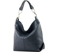 modamoda de - ital. Leather bag Shoulder bag Ladies bag Shoulder bag Leather T168, Colour:Dark Blue