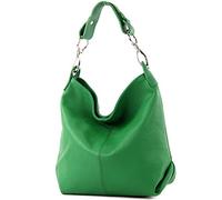 modamoda de - ital. Leather bag Shoulder bag Ladies bag Shoulder bag Leather T168, Colour:Leaf Green