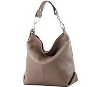 modamoda de - ital. Leather bag Shoulder bag Ladies bag Shoulder bag Leather T168, Colour:Pale Brown
