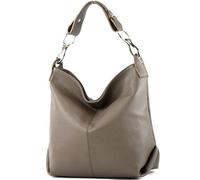 modamoda de - ital. Leather bag Shoulder bag Ladies bag Shoulder bag Leather T168, Colour:Taupe