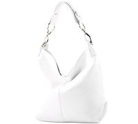 modamoda de - ital. Leather bag Shoulder bag Ladies bag Shoulder bag Leather T168, Colour:White