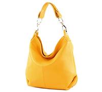 modamoda de - ital. Leather bag Shoulder bag Ladies bag Shoulder bag Leather T168, Colour:Yellow