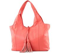 modamoda de - Italian handle bag A4 leather/suede T105, Colour:salmon