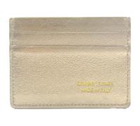 modamoda de KK01 Unisex Genuine Leather Credit Card Holder 3 Sizes Handmade in Italy, Lightgold Metallic, S, Classic