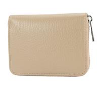 modamoda de - P04 - Italian ladies wallet genuine leather short, color: grey beige
