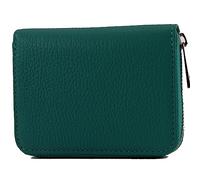 modamoda de - P04 - Italian ladies wallet genuine leather short, color: petrol