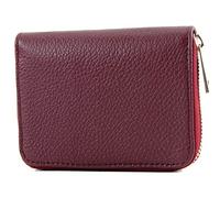 modamoda de - P04 - Italian ladies wallet, real leather, short, Colour:Bordeaux