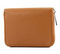 modamoda de - P04 - Italian ladies wallet, real leather, short, Colour:cognac