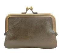 modamoda de P07 Women's Leather Purse Small Handmade in Italy, Antique gold metallic, XS, Retro