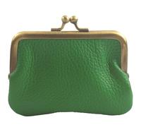 modamoda de P07 Women's Leather Purse Small Handmade in Italy, Leaf Green, XS, Retro