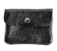 modamoda de - P09 - Italian leather ladies wallet small (black metallic)