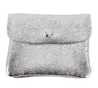 modamoda de - P09 - Italian leather ladies wallet small, color: Silver metallic