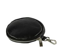 modamoda de - P10 - Italian Leather Wallet face mask Bag, Color: Black-Metallic