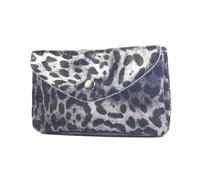 modamoda de P11 Women's Leather Purse Medium Handmade in Italy, leo silver metallic, M, small lightweight coin purse