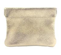 modamoda de P12 Leather Wallet in 2 Sizes S + L, Handmade in Italy, Lightgold Metallic, S, Classic